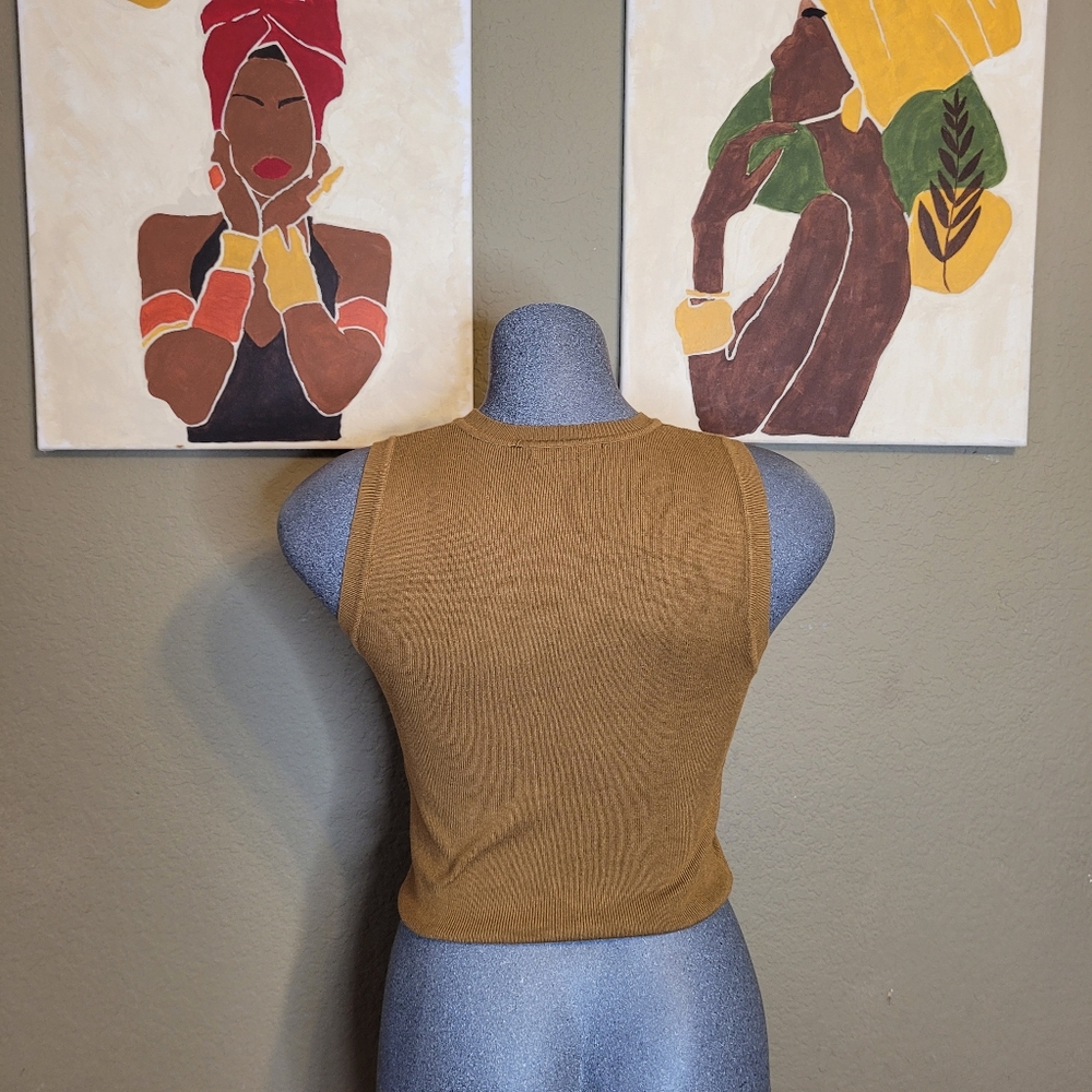 Mustard Ribbed Tank Top Size Small - Picture 3 of 7